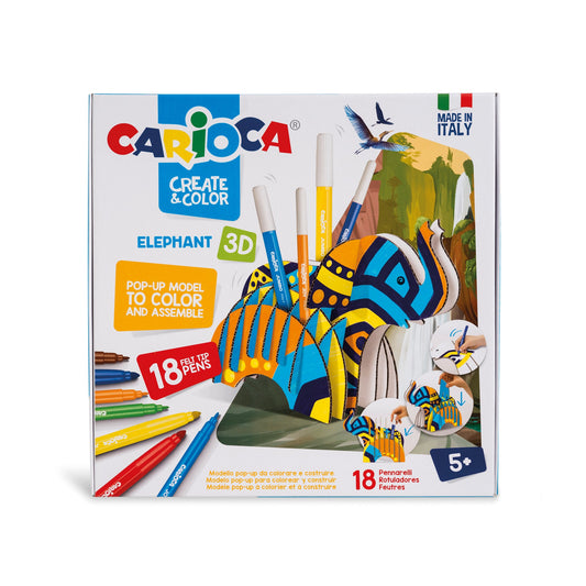 Carioca - Pop-Up Elephant Juego para colorear en 3D