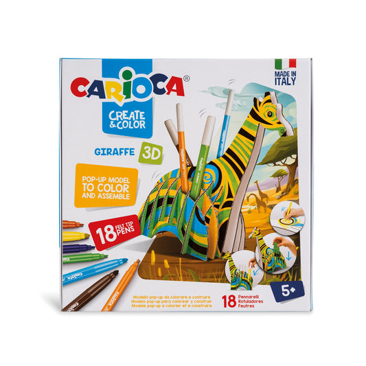 Carioca - Pop-Up Giraffe Juego para colorear en 3D