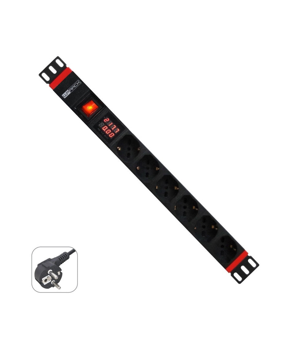 WP - WPN-PDU-G03-06 unidad de distribución de energía (PDU) 6 salidas AC 1U Negro