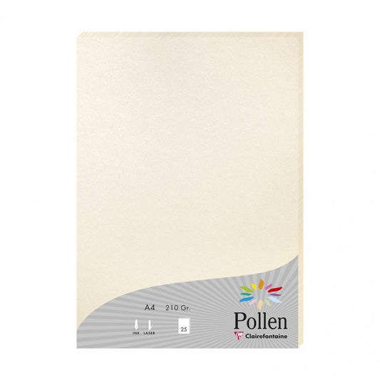 Clairefontaine - Pollen papel para impresora de inyección de tinta A4 (210x297 mm) 25 hojas Crema de color