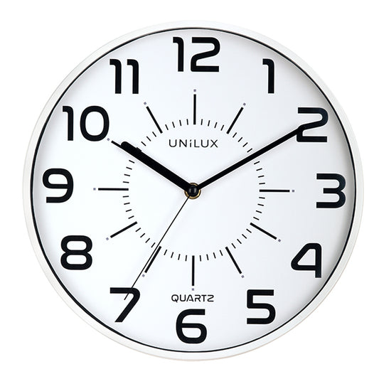 Unilux - POP Pared Quartz clock Alrededor Blanco