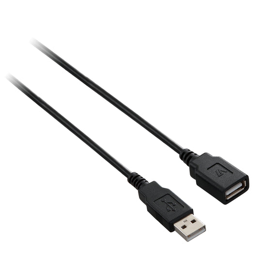 V7 - Cable de extensión USB negro con conector USB 2.0 A hembra a USB 2.0 A macho 3m 10ft