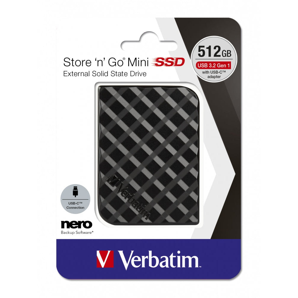 Verbatim - SSD Store 'n' Go Mini USB 3.2 GEN 1 de 512 GB negro