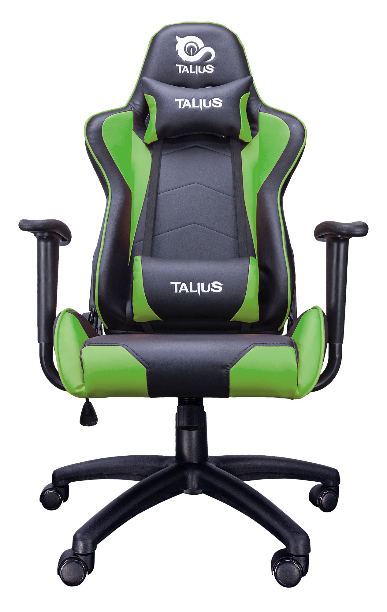 TALIUS - Silla Gecko gaming negra/verde  brazos fijos  butterfly  base nylon  ruedas nylon  gas clase 4