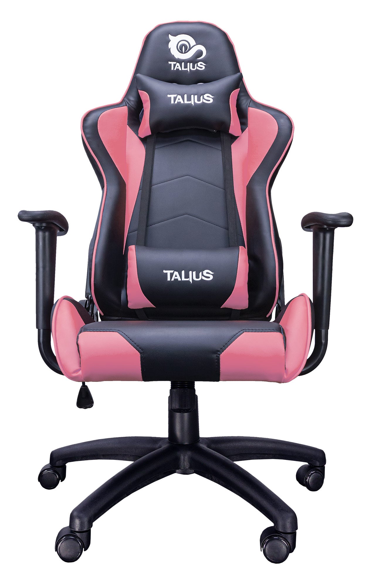 TALIUS - Silla Gecko gaming negra/rosa  brazos fijos  butterfly  base nylon  ruedas nylon  gas clase 4