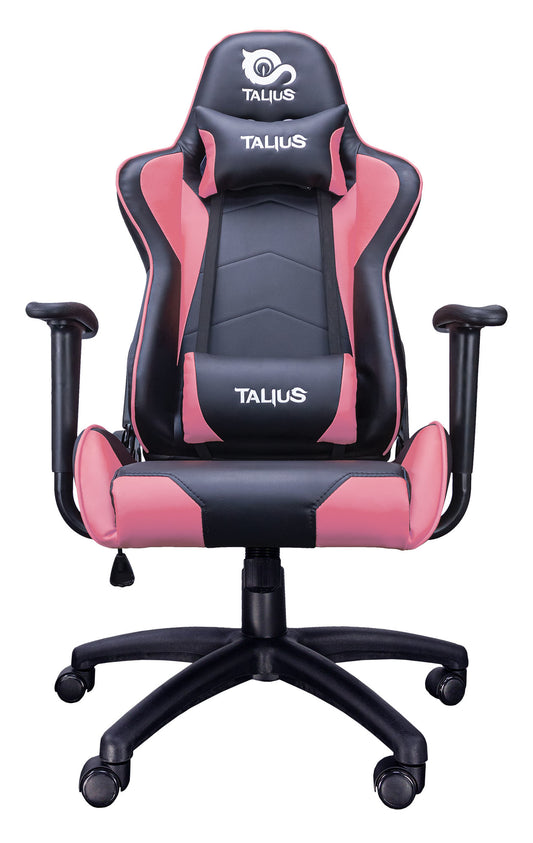 TALIUS - Silla Gecko gaming negra/rosa  brazos fijos  butterfly  base nylon  ruedas nylon  gas clase 4