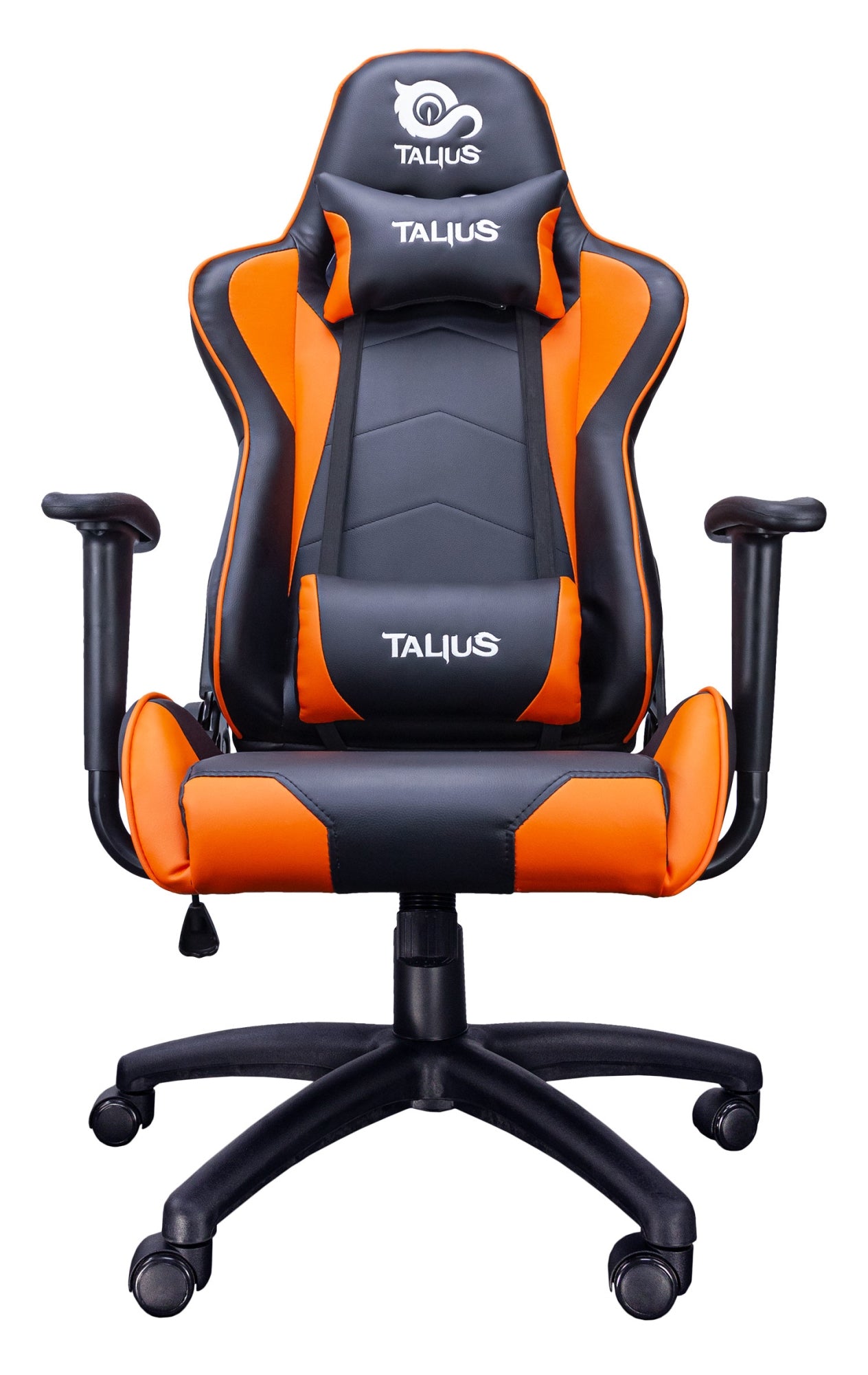 TALIUS - Silla Gecko gaming negra/naranja  brazos fijos  butterfly  base nylon  ruedas nylon  gas clase 4