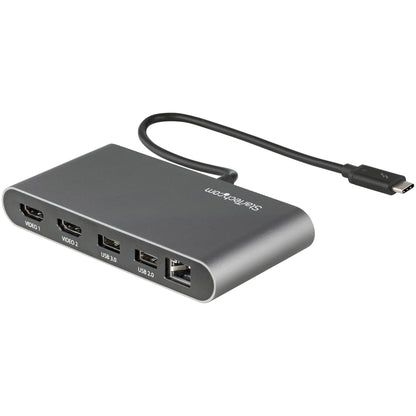 StarTech.com - Mini Dock Thunderbolt 3 - Docking Station Portátil para 2 Monitores con HDMI 4K de 60Hz  2x Hub USB-A (3.0/2.0)  GbE - Cable de 28cm - Adaptador Multipuerto TB3 - Mac/Windows