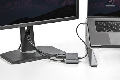 StarTech.com - Mini Dock Thunderbolt 3 - Docking Station Portátil para 2 Monitores con DP 4K 60Hz  1x Hub USB-A (USB 3.0/5 Gbps)  GbE - Cable de 28cm - Adaptador Multipuertos TB3 - Mac/Windows