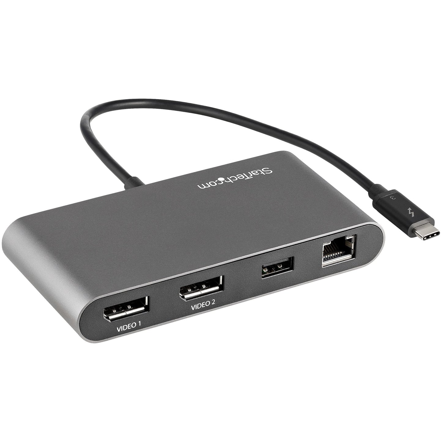 StarTech.com - Mini Dock Thunderbolt 3 - Docking Station Portátil para 2 Monitores con DP 4K 60Hz  1x Hub USB-A (USB 3.0/5 Gbps)  GbE - Cable de 28cm - Adaptador Multipuertos TB3 - Mac/Windows