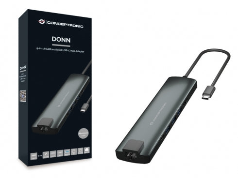 Conceptronic DONN06G USB 3.2 Gen 1 (3.1 Gen 1) Type-C Negro, Plata