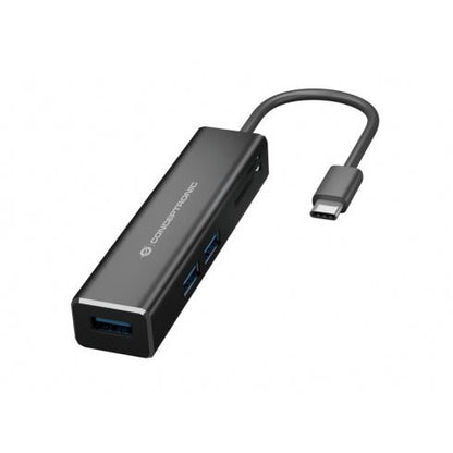 Conceptronic - DONN08B base para portátil y replicador de puertos USB 3.2 Gen 1 (3.1 Gen 1) Type-C Negro