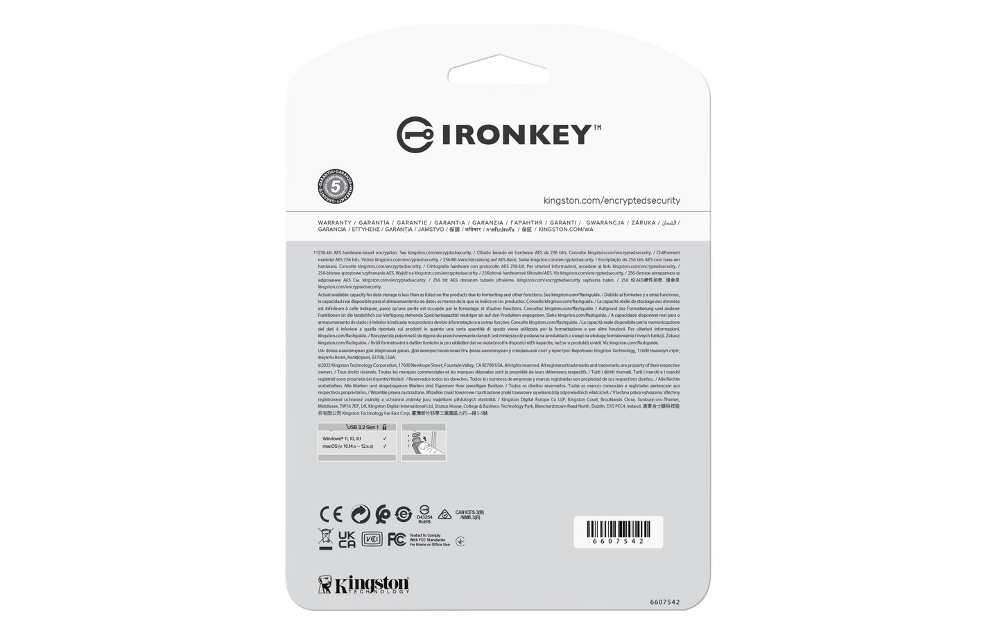 Kingston Technology - IronKey Vault Privacy 50 unidad flash USB 64 GB USB Tipo C 3.2 Gen 1 (3.1 Gen 1) Negro  Azul