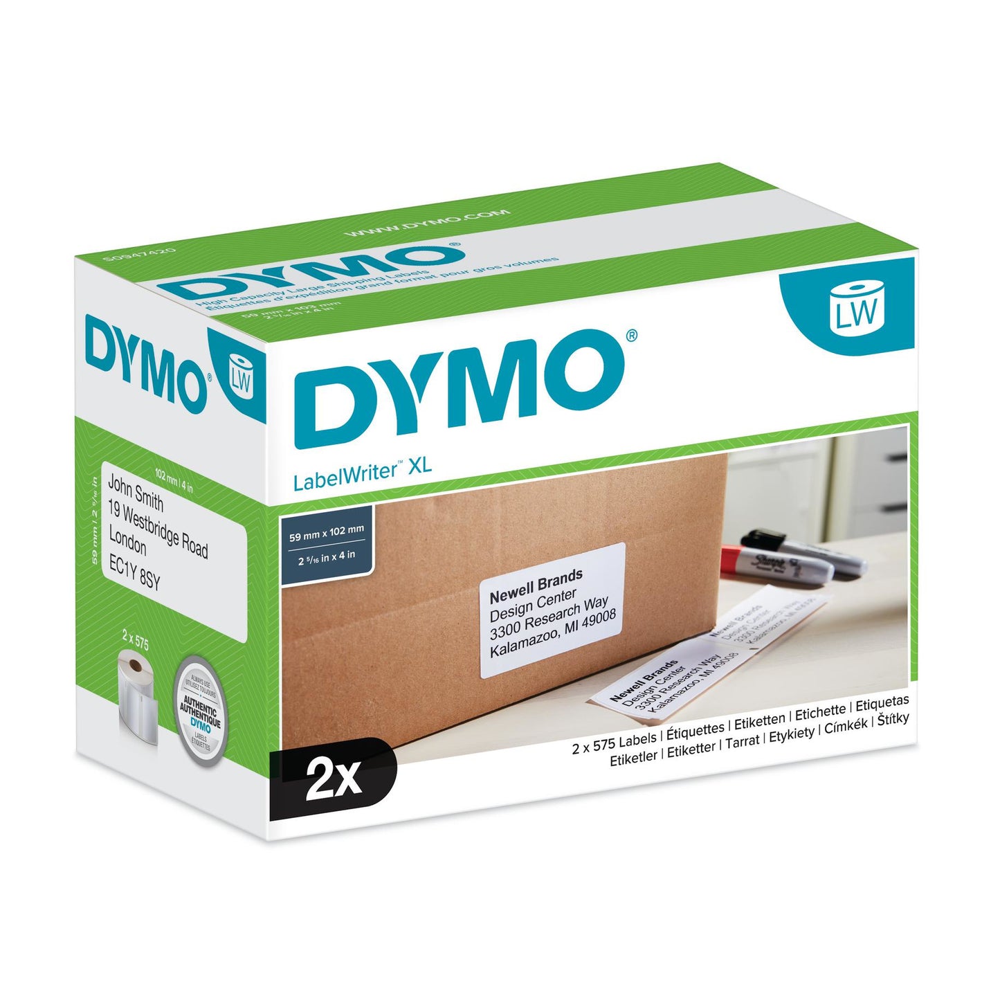 DYMO - LW - Etiquetas para tarjetas de identifi cación/envíos - 102 x 59 mm - S0947420