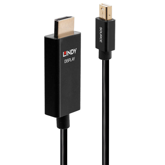 Lindy - 40920 adaptador de cable de vídeo 0 5 m Mini DisplayPort HDMI Negro