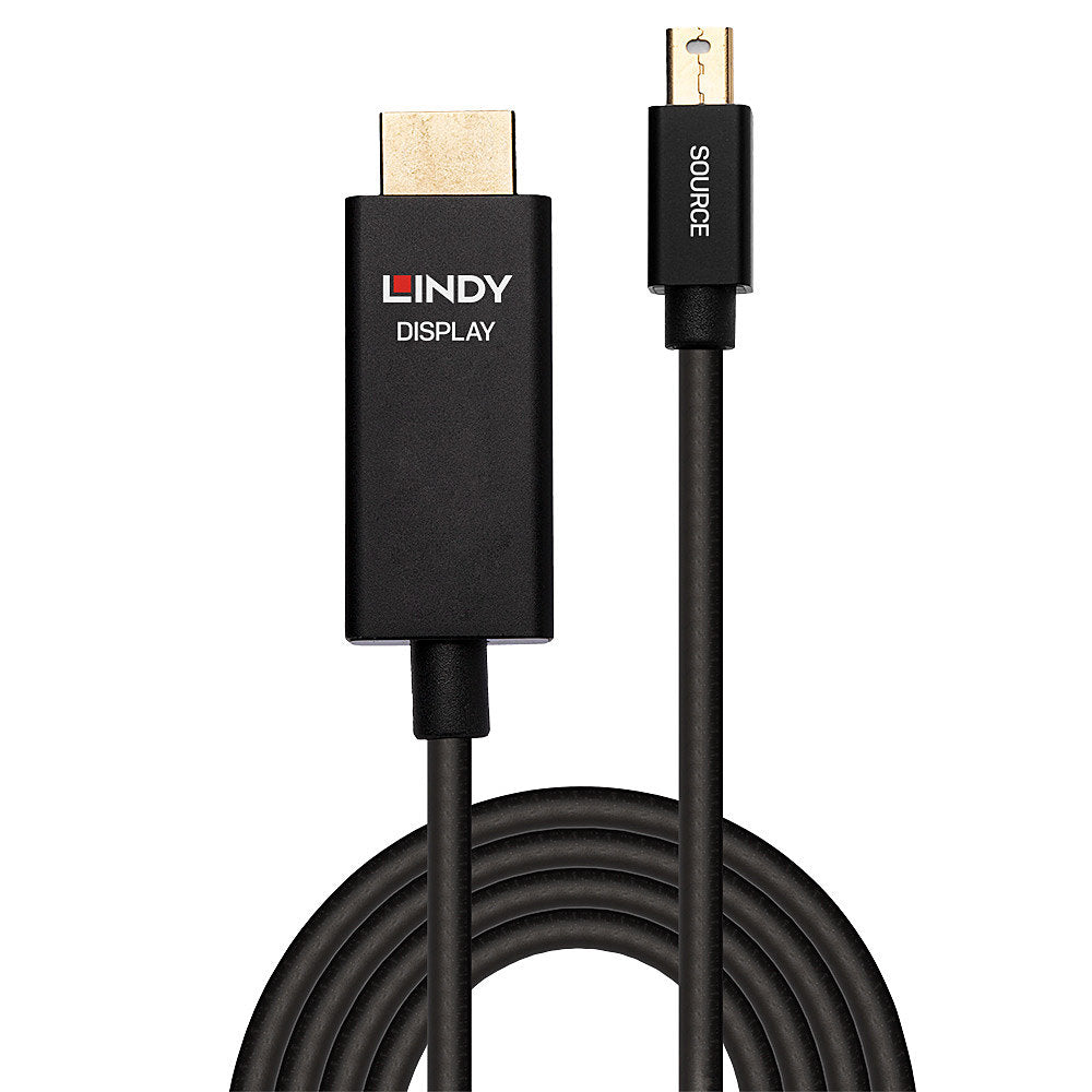 Lindy - 40920 adaptador de cable de vídeo 0 5 m Mini DisplayPort HDMI Negro