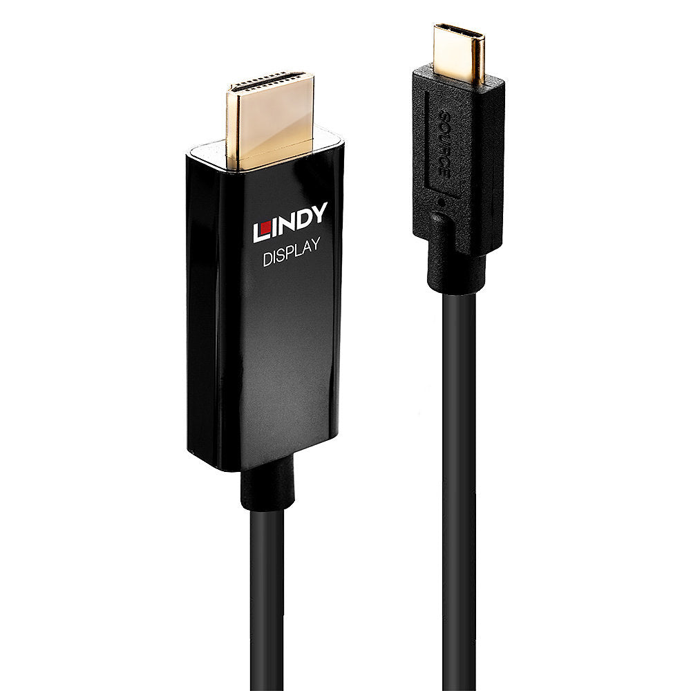 Lindy - 43291 adaptador de cable de vídeo 1 m USB Tipo C HDMI tipo A (Estándar) Negro