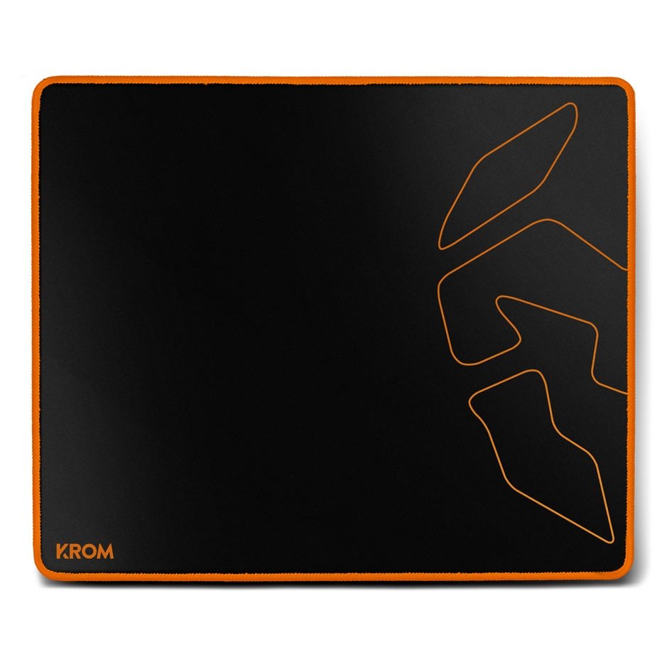 Krom - Knout Speed Black Alfombrilla de ratón para juegos Negro  Naranja