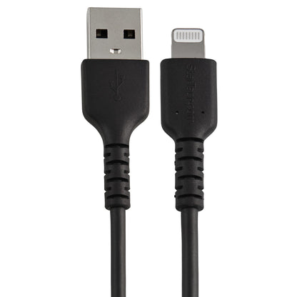 StarTech.com - Cable Resistente USB-A a Lightning de 15 cm Negro - Cable de Sincronización y Carga USB Tipo A a Lightning con Fibra de Aramida Resistente - Certificado MFi de Apple - para iPad/iPhone 12