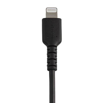 StarTech.com - Cable Resistente USB-A a Lightning de 15 cm Negro - Cable de Sincronización y Carga USB Tipo A a Lightning con Fibra de Aramida Resistente - Certificado MFi de Apple - para iPad/iPhone 12