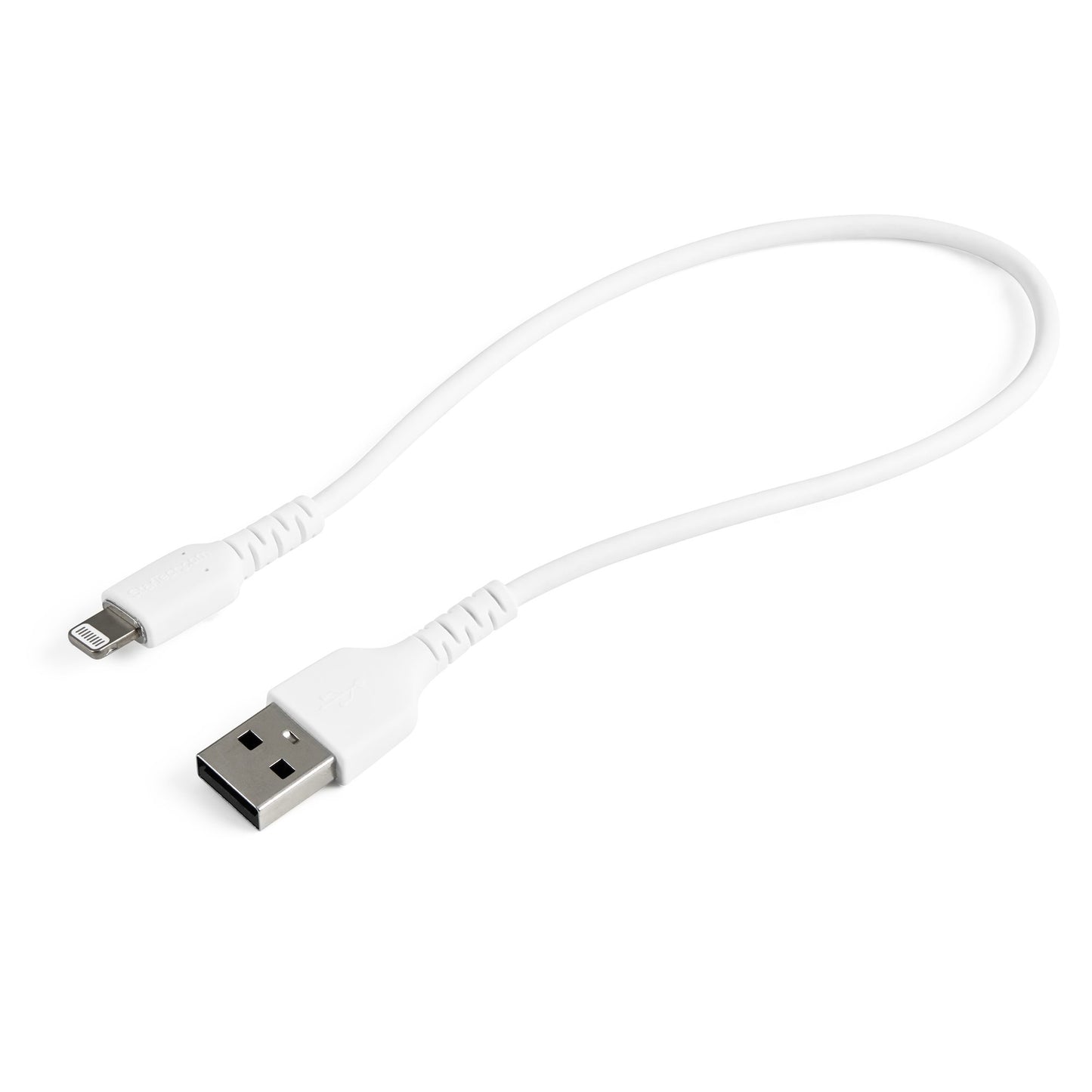 StarTech.com - Cable Resistente USB-A a Lightning de 30 cm Blanco - Cable de Sincronización y Carga USB Tipo A a Lightning con Fibra de Aramida Resistente - Certificado MFi de Apple - para iPad/iPhone 12