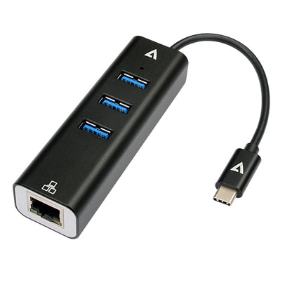 V7 - V7UCRJ45USB3 base para portátil y replicador de puertos USB Tipo C Negro