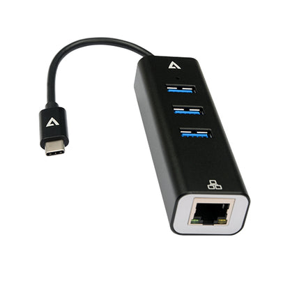 V7 - V7UCRJ45USB3 base para portátil y replicador de puertos USB Tipo C Negro