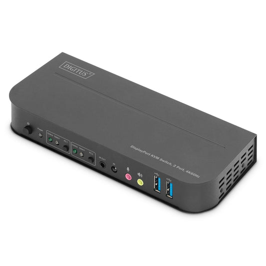 Digitus - Conmutador KVM  2 puertos  4K60Hz  2 DP in  1 DP/HDMI out