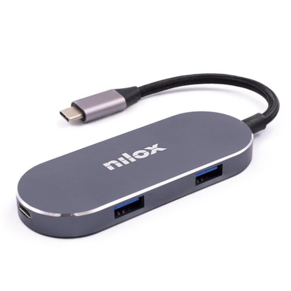 Nilox - MINI-DOCKING USB-C: HDMI  3 PUERTOS USB 3.0 Y USBC