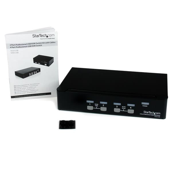 StarTech.com - Conmutador Switch Profesional KVM 4 Puertos Vídeo VGA - USB - Hasta 1920x1440