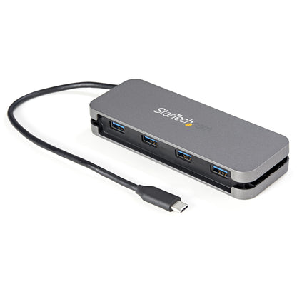 StarTech.com - Hub Ladrón USB C de 4 Puertos - 4x USB-A - Concentrador USB 3.0 Tipo C de 5Gbps (USB 3.2 Gen 1) - Hub Portátil USB-C a USB-A - con Cable de 28 5cm con Gestión de Cableado (HB30CM4AB)