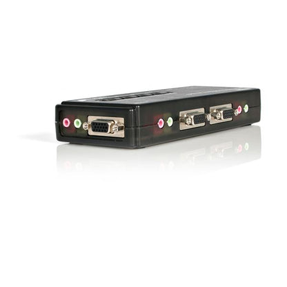 StarTech.com - Juego de Conmutador Switch KVM 4 Puertos Vídeo VGA USB 2.0 con Cables y Audio