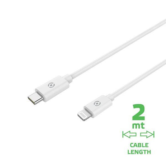 Celly - USBLIGHTC2MWH cable de conector Lightning 2 m Blanco