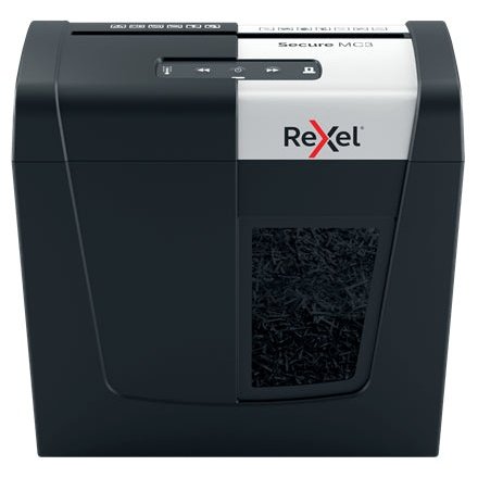 Rexel - Secure MC3 triturador de papel Corte cruzado 60 dB Negro  Plata