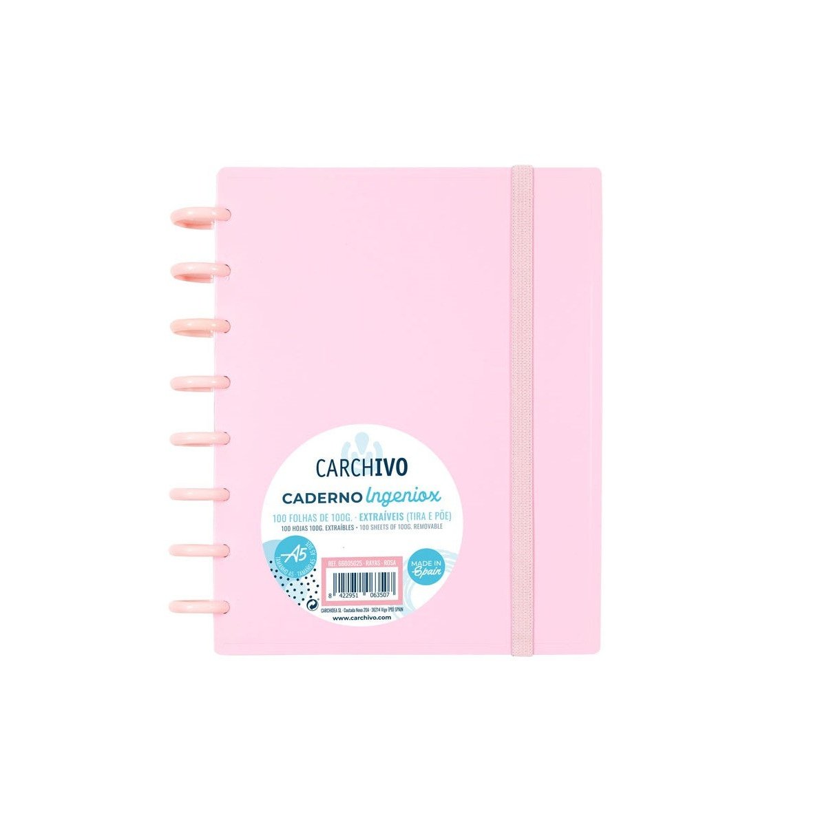 CARCHIVO - INGENIOX cuaderno y block A5 100 hojas Rosa