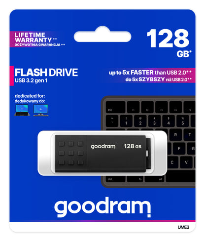 Goodram - UME3 unidad flash USB 128 GB USB tipo A 3.2 Gen 1 (3.1 Gen 1) Negro