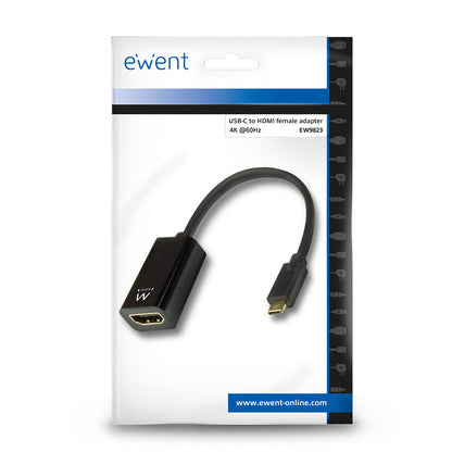 Ewent - EW9823 adaptador de cable de vídeo 0 15 m USB Tipo C HDMI tipo A (Estándar) Negro