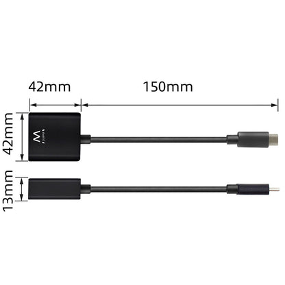 Ewent - EW9825 adaptador de cable de vídeo 0 15 m USB Tipo C DisplayPort Negro