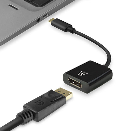 Ewent - EW9825 adaptador de cable de vídeo 0 15 m USB Tipo C DisplayPort Negro