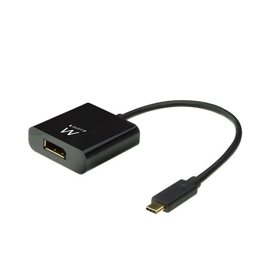 Ewent - EW9825 adaptador de cable de vídeo 0 15 m USB Tipo C DisplayPort Negro