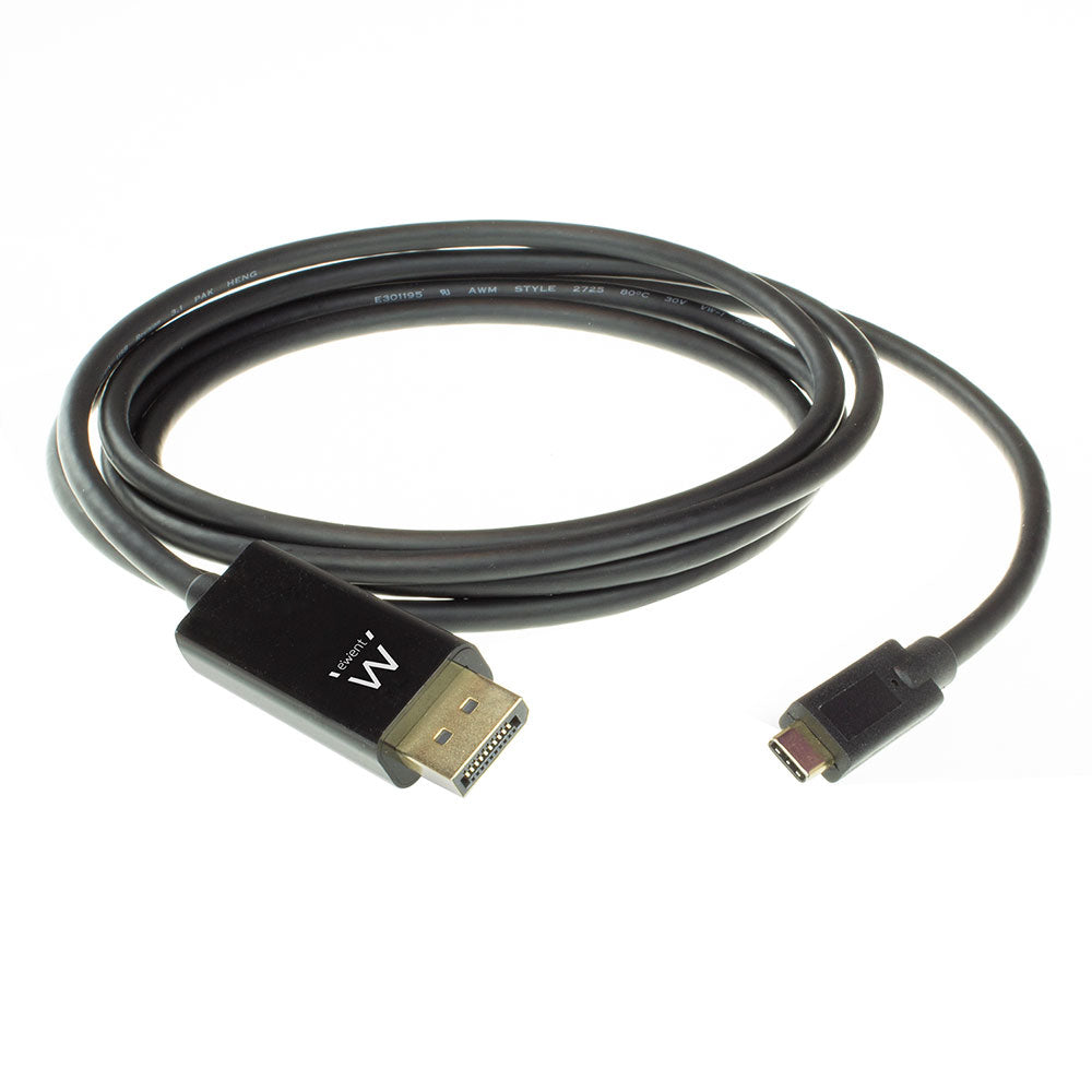 Ewent - EW9826 adaptador de cable de vídeo 2 m USB Tipo C DisplayPort Negro