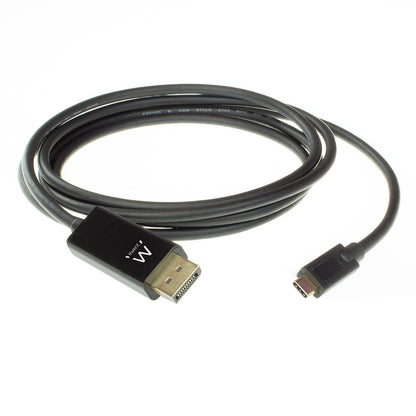 Ewent - EW9826 adaptador de cable de vídeo 2 m USB Tipo C DisplayPort Negro