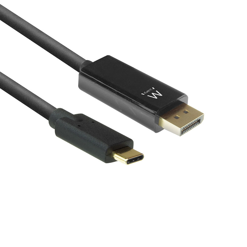 Ewent - EW9826 adaptador de cable de vídeo 2 m USB Tipo C DisplayPort Negro