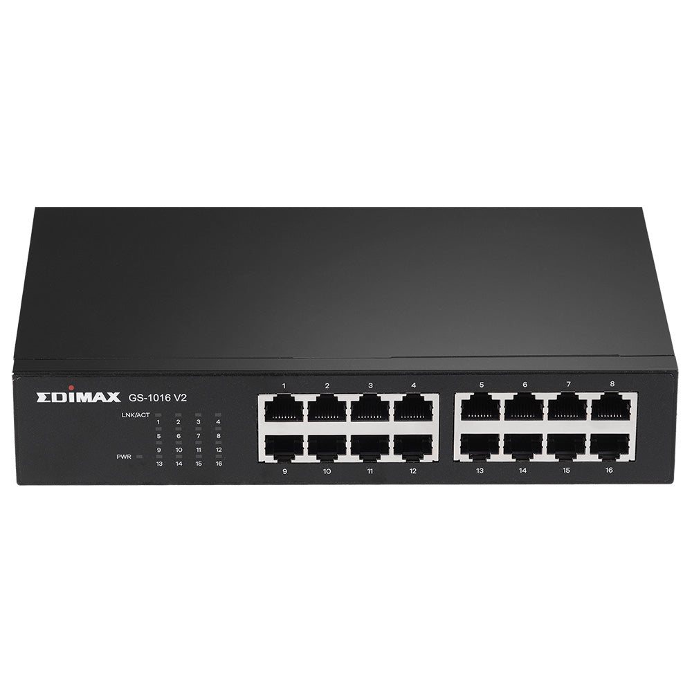 Edimax - GS-1016 V2 switch Gestionado Gigabit Ethernet (10/100/1000) Negro