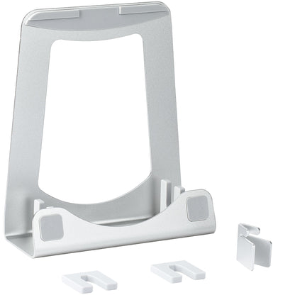 StarTech.com - Soporte para Portátil - Soporte Elevador de Portátil - Base Elevadora o Soporte Vertical de Portátil - Soporte Ergonómico en Ángulo para Escritorio de Oficina - Plateado - de Aluminio