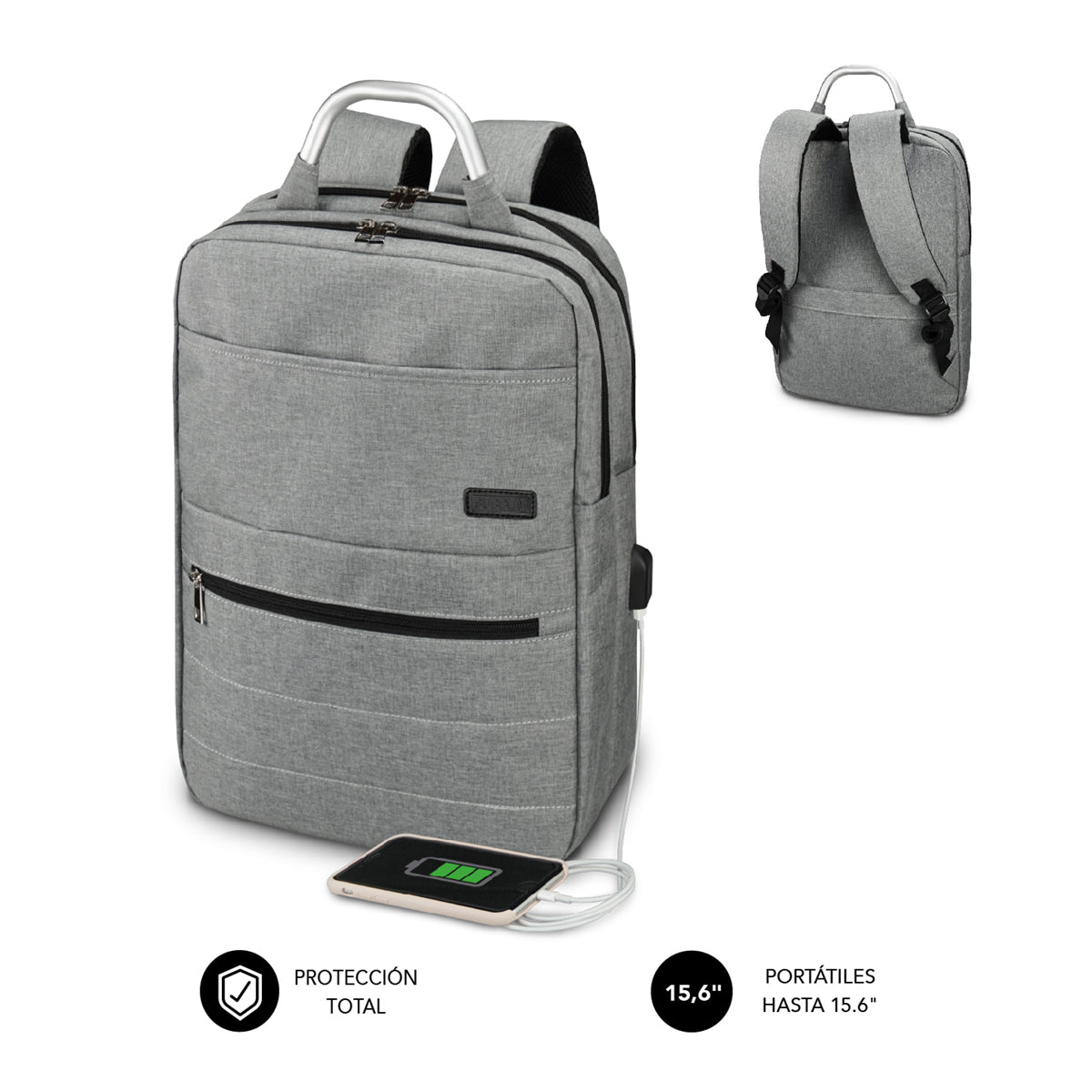 SUBBLIM - MOCHILA ELITE AIRPADDING 15.6'' GREY