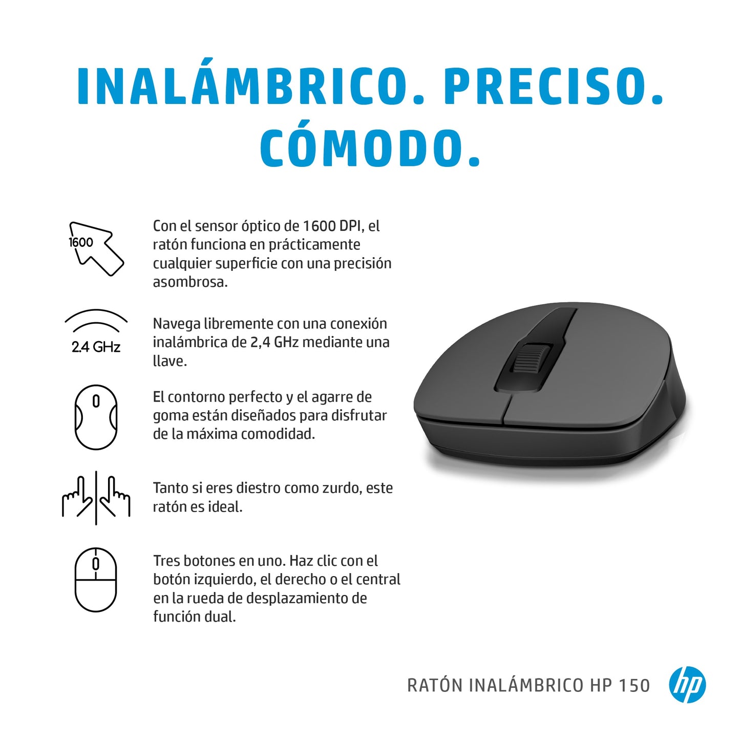 HP - Ratón inalámbrico 150