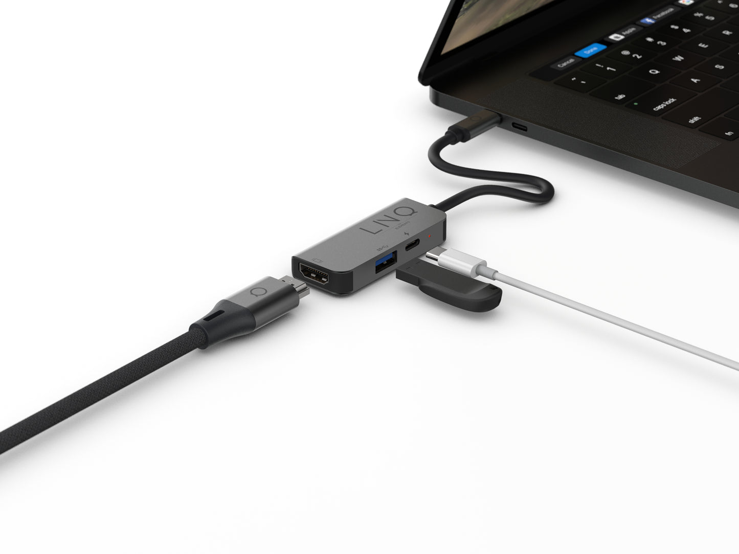 LINQ byELEMENTS - 4K HDMI Adapter with PD and USB-A