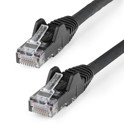 StarTech.com - Cable Ethernet CAT6 de 50cm - LSZH - Cable de Red de 10 Gigabits de 650MHz y PoE de 100W UTP sin Enganches (Snagless) con Alivio de Tensión - Negro - CAT 6 - ETL