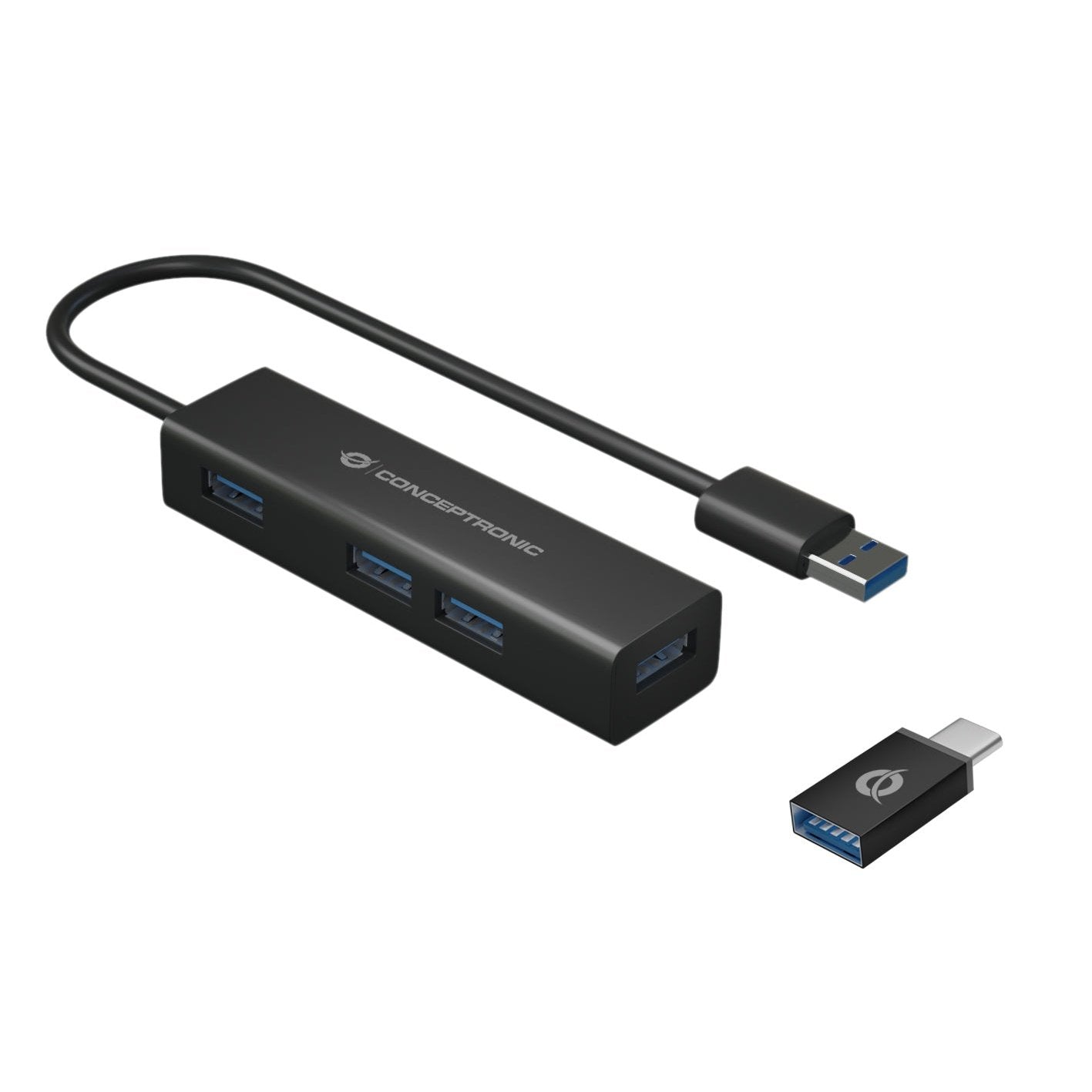 Conceptronic - HUBBIES06B hub de interfaz USB 3.2 Gen 1 (3.1 Gen 1) Type-A 5000 Mbit/s Negro